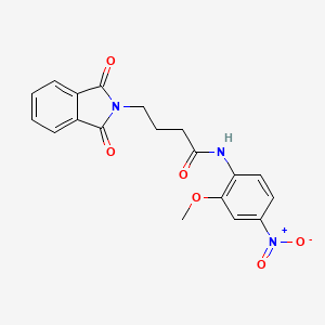 molecular formula C19H17N3O6 B3901018 4-(1,3-dioxoisoindol-2-yl)-N-(2-methoxy-4-nitrophenyl)butanamide 