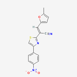 (E)-3-(5-methylfuran-2-yl)-2-[4-(4-nitrophenyl)-1,3-thiazol-2-yl]prop-2-enenitrile