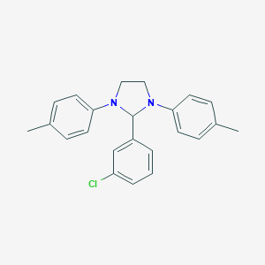 molecular formula C23H23ClN2 B390103 2-(3-Chlorophenyl)-1,3-bis(4-methylphenyl)imidazolidine 