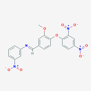 molecular formula C20H14N4O8 B390104 N-[4-(2,4-dinitrophenoxy)-3-methoxybenzylidene]-3-nitroaniline 