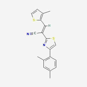 molecular formula C19H16N2S2 B3901053 2-[4-(2,4-dimethylphenyl)-1,3-thiazol-2-yl]-3-(3-methyl-2-thienyl)acrylonitrile 