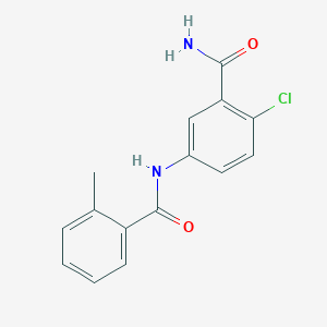 molecular formula C15H13ClN2O2 B3901056 2-chloro-5-[(2-methylbenzoyl)amino]benzamide 