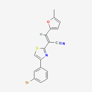 molecular formula C17H11BrN2OS B3901064 2-[4-(3-bromophenyl)-1,3-thiazol-2-yl]-3-(5-methyl-2-furyl)acrylonitrile 