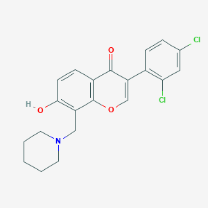 molecular formula C21H19Cl2NO3 B3901073 3-(2,4-DICHLOROPHENYL)-7-HYDROXY-8-[(PIPERIDIN-1-YL)METHYL]-4H-CHROMEN-4-ONE 