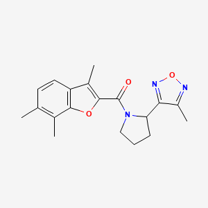 [2-(4-Methyl-1,2,5-oxadiazol-3-yl)pyrrolidin-1-yl]-(3,6,7-trimethyl-1-benzofuran-2-yl)methanone