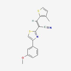 2-[4-(3-methoxyphenyl)-1,3-thiazol-2-yl]-3-(3-methyl-2-thienyl)acrylonitrile