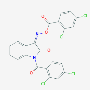 molecular formula C22H10Cl4N2O4 B390111 1-(2,4-dichlorobenzoyl)-1H-indole-2,3-dione 3-[O-(2,4-dichlorobenzoyl)oxime] 