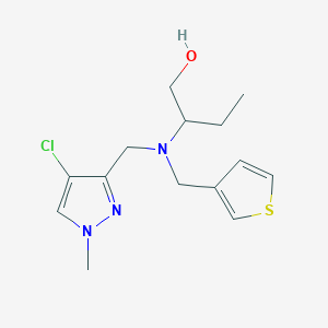 molecular formula C14H20ClN3OS B3901139 2-[(4-Chloro-1-methylpyrazol-3-yl)methyl-(thiophen-3-ylmethyl)amino]butan-1-ol 