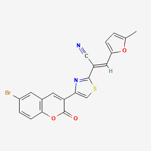 molecular formula C20H11BrN2O3S B3901140 (E)-2-[4-(6-bromo-2-oxochromen-3-yl)-1,3-thiazol-2-yl]-3-(5-methylfuran-2-yl)prop-2-enenitrile 