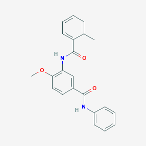 molecular formula C22H20N2O3 B3901166 4-methoxy-3-[(2-methylbenzoyl)amino]-N-phenylbenzamide 