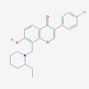 3-(4-chlorophenyl)-8-[(2-ethyl-1-piperidinyl)methyl]-7-hydroxy-4H-chromen-4-one