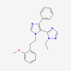 molecular formula C22H23N5O B3901177 1-ethyl-5-{1-[2-(2-methoxyphenyl)ethyl]-4-phenyl-1H-imidazol-5-yl}-1H-1,2,4-triazole 