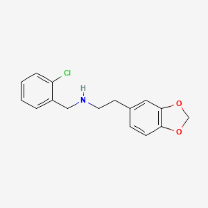 molecular formula C16H16ClNO2 B3901202 2-(1,3-benzodioxol-5-yl)-N-[(2-chlorophenyl)methyl]ethanamine 