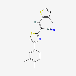 2-[4-(3,4-dimethylphenyl)-1,3-thiazol-2-yl]-3-(3-methyl-2-thienyl)acrylonitrile