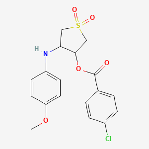 molecular formula C18H18ClNO5S B3901254 [4-(4-Methoxyanilino)-1,1-dioxothiolan-3-yl] 4-chlorobenzoate 