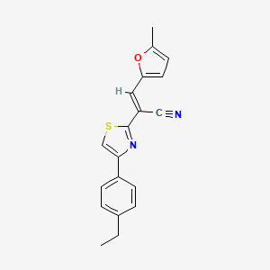 molecular formula C19H16N2OS B3901255 2-[4-(4-ethylphenyl)-1,3-thiazol-2-yl]-3-(5-methyl-2-furyl)acrylonitrile 