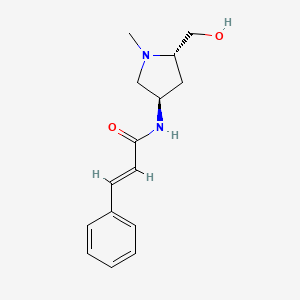 (2E)-N-[(3R,5S)-5-(hydroxymethyl)-1-methylpyrrolidin-3-yl]-3-phenylacrylamide