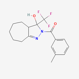 [3-hydroxy-3-(trifluoromethyl)-3a,4,5,6,7,8-hexahydrocyclohepta[c]pyrazol-2(3H)-yl](3-methylphenyl)methanone