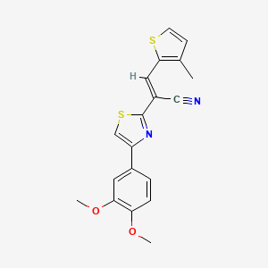 2-[4-(3,4-dimethoxyphenyl)-1,3-thiazol-2-yl]-3-(3-methyl-2-thienyl)acrylonitrile