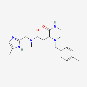 molecular formula C20H27N5O2 B3901309 N-methyl-N-[(5-methyl-1H-imidazol-2-yl)methyl]-2-[1-[(4-methylphenyl)methyl]-3-oxopiperazin-2-yl]acetamide 