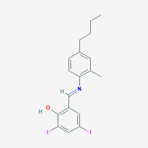 2-{[(4-Butyl-2-methylphenyl)imino]methyl}-4,6-diiodophenol