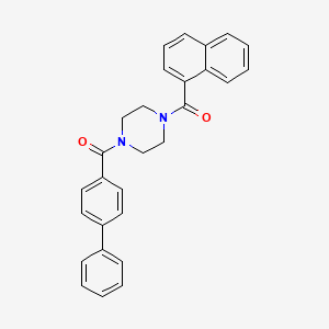 molecular formula C28H24N2O2 B3901313 1-{[1,1'-BIPHENYL]-4-CARBONYL}-4-(NAPHTHALENE-1-CARBONYL)PIPERAZINE 