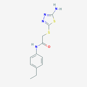 2-[(5-amino-1,3,4-thiadiazol-2-yl)sulfanyl]-N-(4-ethylphenyl)acetamide