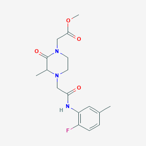 methyl (4-{2-[(2-fluoro-5-methylphenyl)amino]-2-oxoethyl}-3-methyl-2-oxopiperazin-1-yl)acetate