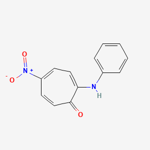 molecular formula C13H10N2O3 B3901365 2-anilino-5-nitro-2,4,6-cycloheptatrien-1-one 