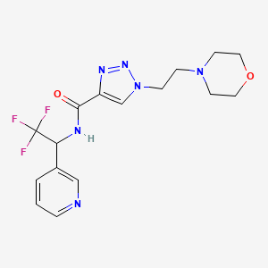 molecular formula C16H19F3N6O2 B3901389 1-(2-morpholin-4-ylethyl)-N-(2,2,2-trifluoro-1-pyridin-3-ylethyl)triazole-4-carboxamide 