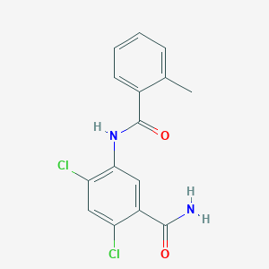 molecular formula C15H12Cl2N2O2 B3901391 2,4-dichloro-5-[(2-methylbenzoyl)amino]benzamide 