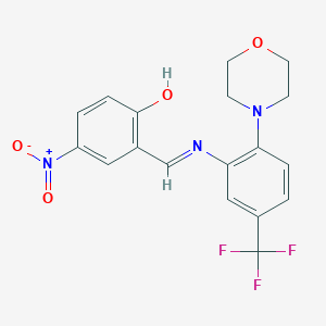 2-[(E)-{[2-(morpholin-4-yl)-5-(trifluoromethyl)phenyl]imino}methyl]-4-nitrophenol