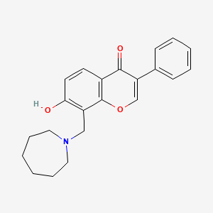 molecular formula C22H23NO3 B3901419 8-(1-azepanylmethyl)-7-hydroxy-3-phenyl-4H-chromen-4-one 