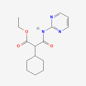 molecular formula C15H21N3O3 B3901424 Ethyl 2-cyclohexyl-3-oxo-3-(pyrimidin-2-ylamino)propanoate 