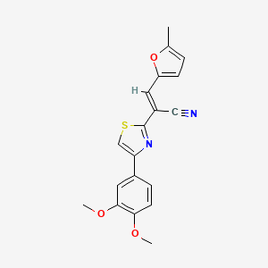 2-[4-(3,4-dimethoxyphenyl)-1,3-thiazol-2-yl]-3-(5-methyl-2-furyl)acrylonitrile