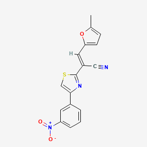 (E)-3-(5-methylfuran-2-yl)-2-[4-(3-nitrophenyl)-1,3-thiazol-2-yl]prop-2-enenitrile