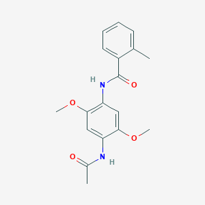 N-(4-acetamido-2,5-dimethoxyphenyl)-2-methylbenzamide