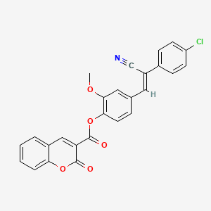 molecular formula C26H16ClNO5 B3901446 4-[2-(4-chlorophenyl)-2-cyanovinyl]-2-methoxyphenyl 2-oxo-2H-chromene-3-carboxylate 