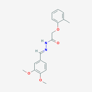 molecular formula C18H20N2O4 B390145 N'-(3,4-dimethoxybenzylidene)-2-(2-methylphenoxy)acetohydrazide 