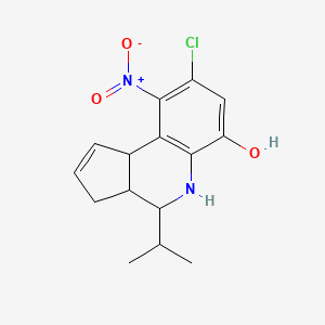 molecular formula C15H17ClN2O3 B3901458 8-chloro-4-isopropyl-9-nitro-3a,4,5,9b-tetrahydro-3H-cyclopenta[c]quinolin-6-ol 