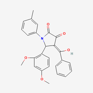 (4Z)-5-(2,4-dimethoxyphenyl)-4-[hydroxy(phenyl)methylidene]-1-(3-methylphenyl)pyrrolidine-2,3-dione