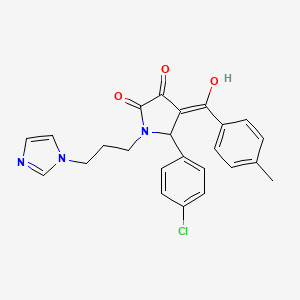 molecular formula C24H22ClN3O3 B3901481 5-(4-chlorophenyl)-3-hydroxy-1-[3-(1H-imidazol-1-yl)propyl]-4-(4-methylbenzoyl)-1,5-dihydro-2H-pyrrol-2-one 