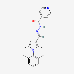 molecular formula C21H22N4O B3901494 N'-{[1-(2,6-dimethylphenyl)-2,5-dimethyl-1H-pyrrol-3-yl]methylene}isonicotinohydrazide 