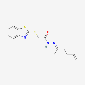 molecular formula C15H17N3OS2 B3901513 2-(1,3-benzothiazol-2-ylthio)-N'-(1-methyl-4-penten-1-ylidene)acetohydrazide 