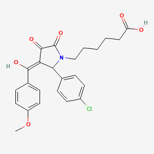 6-[2-(4-chlorophenyl)-4-hydroxy-3-(4-methoxybenzoyl)-5-oxo-2,5-dihydro-1H-pyrrol-1-yl]hexanoic acid