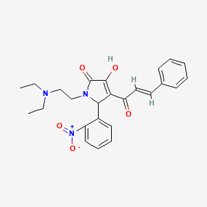 4-cinnamoyl-1-[2-(diethylamino)ethyl]-3-hydroxy-5-(2-nitrophenyl)-1,5-dihydro-2H-pyrrol-2-one