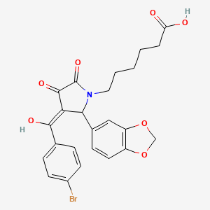 6-[2-(1,3-benzodioxol-5-yl)-3-(4-bromobenzoyl)-4-hydroxy-5-oxo-2,5-dihydro-1H-pyrrol-1-yl]hexanoic acid