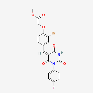 methyl (2-bromo-4-{(E)-[1-(4-fluorophenyl)-2,4,6-trioxotetrahydropyrimidin-5(2H)-ylidene]methyl}phenoxy)acetate