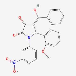 molecular formula C24H18N2O6 B3901569 4-benzoyl-3-hydroxy-5-(2-methoxyphenyl)-1-(3-nitrophenyl)-1,5-dihydro-2H-pyrrol-2-one 