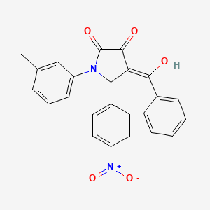 molecular formula C24H18N2O5 B3901581 4-benzoyl-3-hydroxy-1-(3-methylphenyl)-5-(4-nitrophenyl)-1,5-dihydro-2H-pyrrol-2-one 